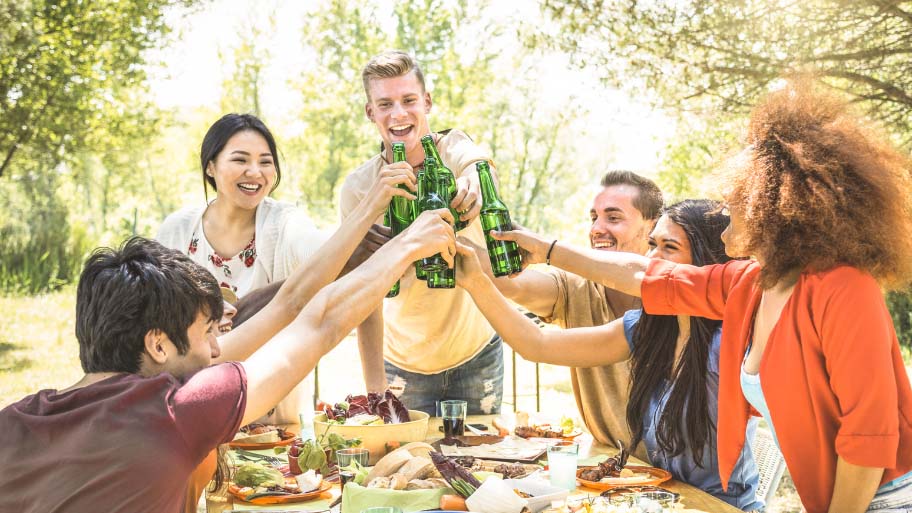 Friends Toasting at Barbecue Garden Party